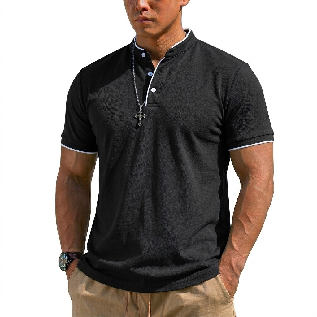 Summer Short Sleeve Henley Shi – Embellish Knit Bewertung und Preis