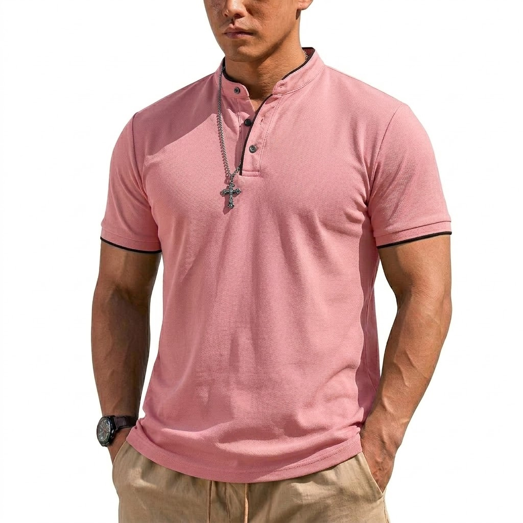 Summer Short Sleeve Henley Shi – Embellish Knit Bewertung und Preis