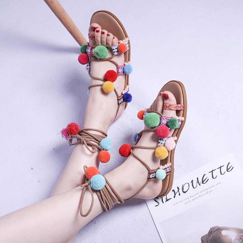 Women's Sandals Able and Elega – Tassel Fringe Trim Bewertung und Preis
