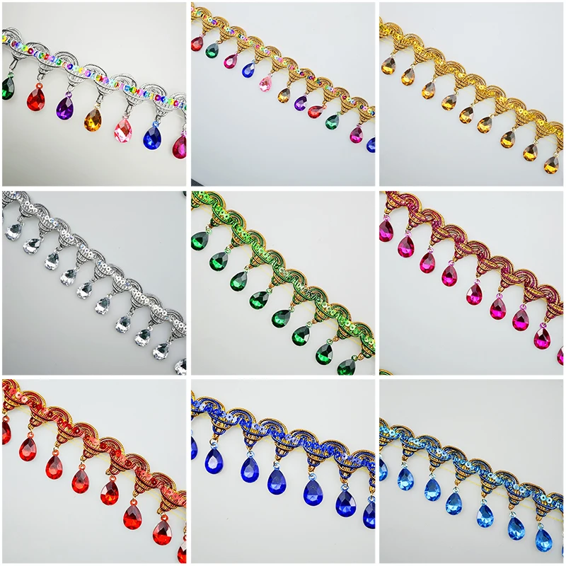 Rhinestone Fringe Tassel Lace  – Tassel Fringe Trim Bewertung und Preis
