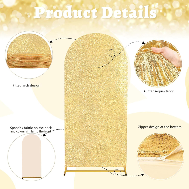 4 Colors 7 Sizes Sequin Arch F – Sequin Fabric Panel Bewertung und Preis