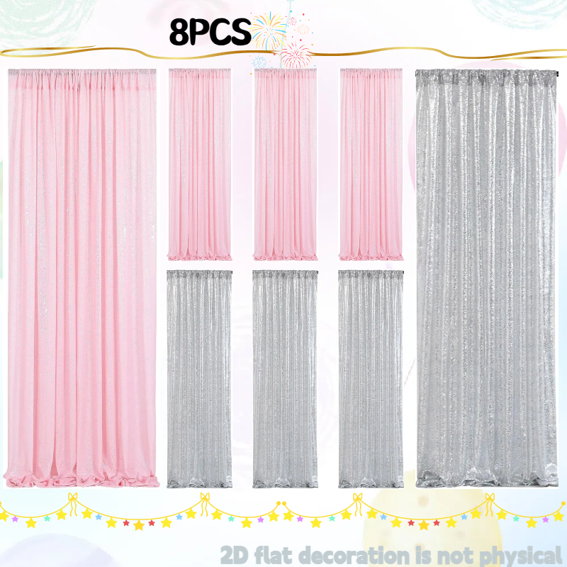 Pink&Silver Sequin Backdrop 2f – Sequin Fabric Panel Bewertung und Preis